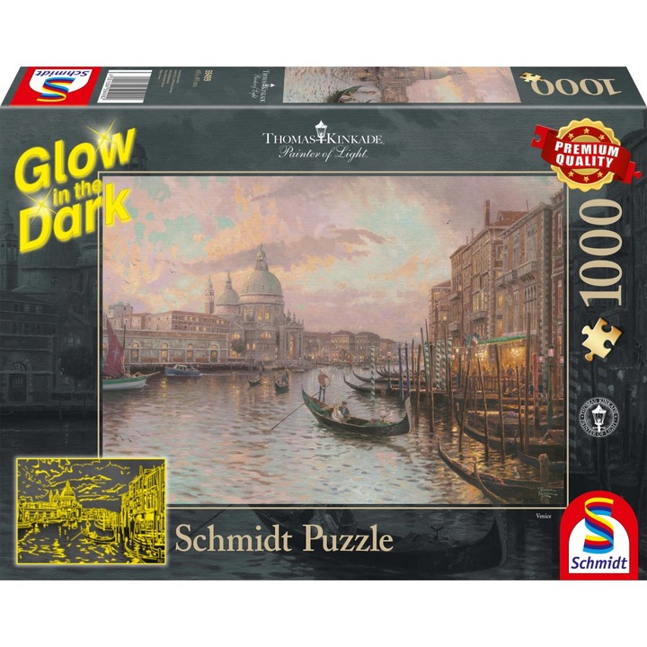 Пъзел Schmidt - Thomas Kinkade: Glow in the Dark - По улиците на Венеция, 1000 части