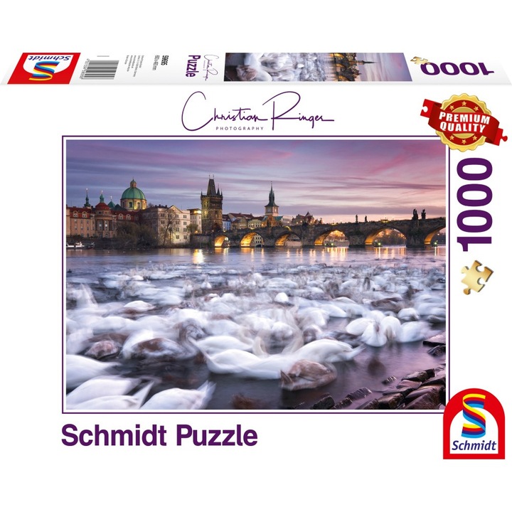 Puzzle Schmidt - Christian Ringer: Lebede din Praga, 1000 piese