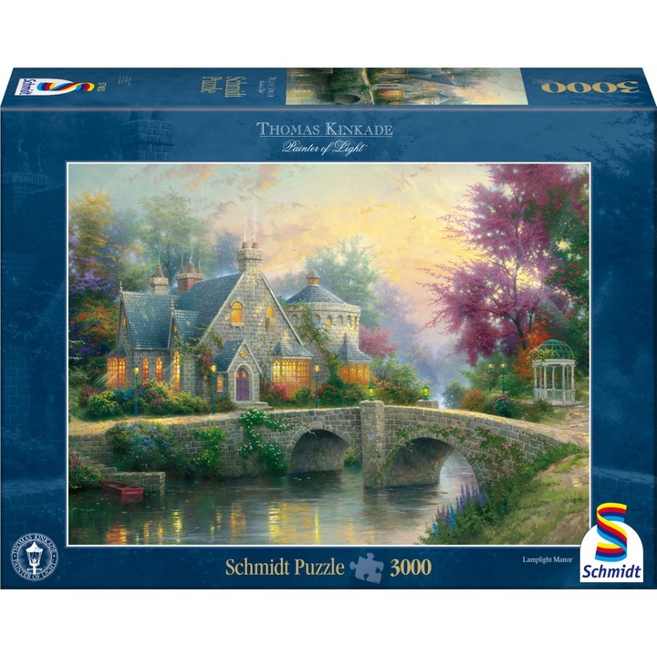 Пъзел Schmidt - Thomas Kinkade: Имение, осветено с лампи, 3000 части
