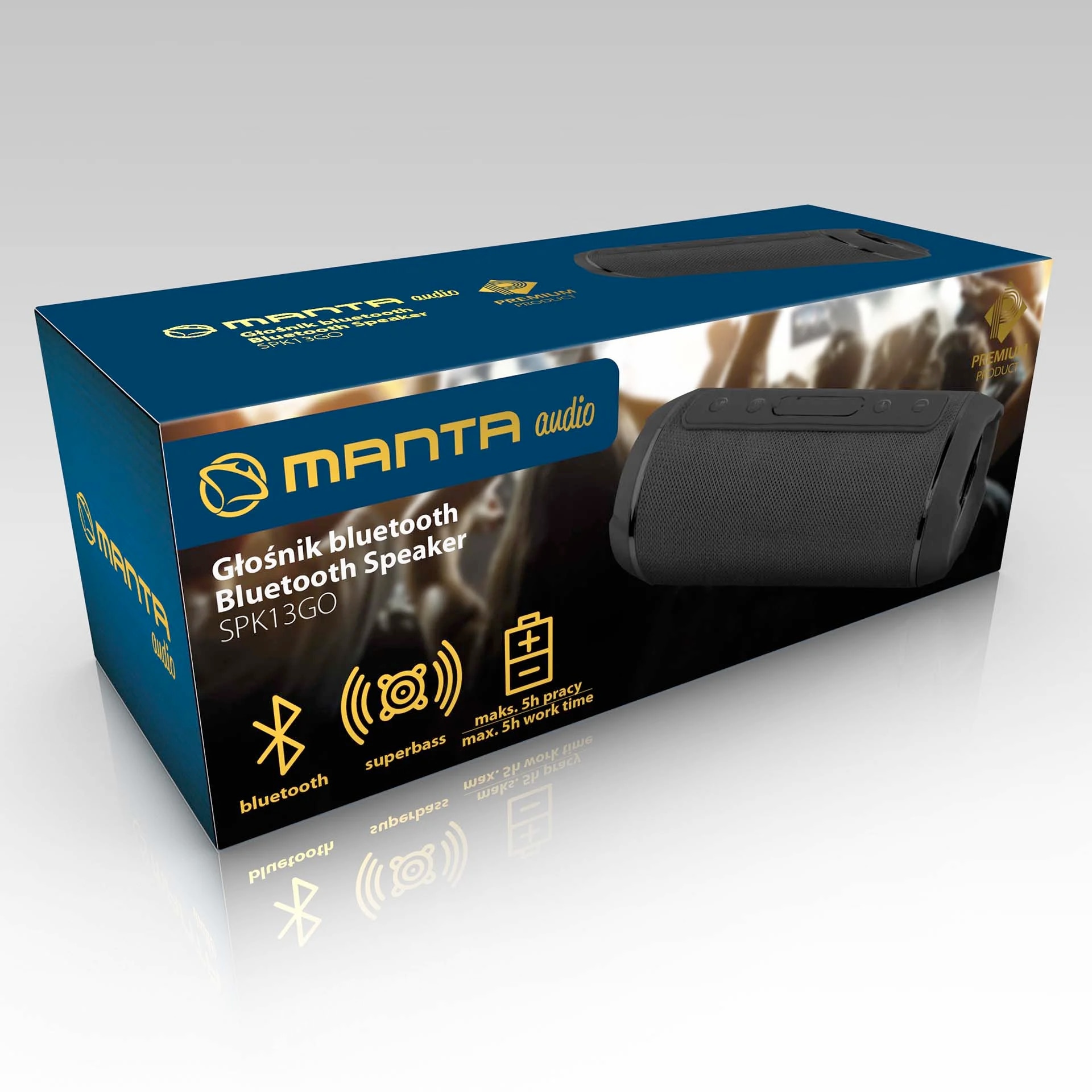 Boxа portabila, Manta, SPK13GO, 1200 mAh, USB, Negru