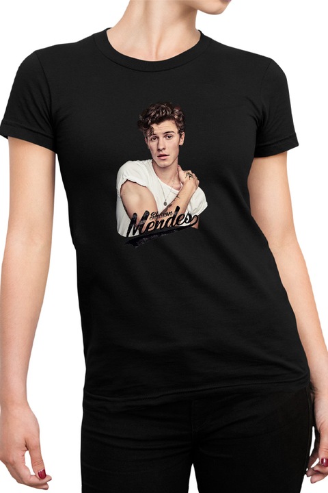 Női Póló Shawn Mendes Singer Copywritter Vine, Fekete