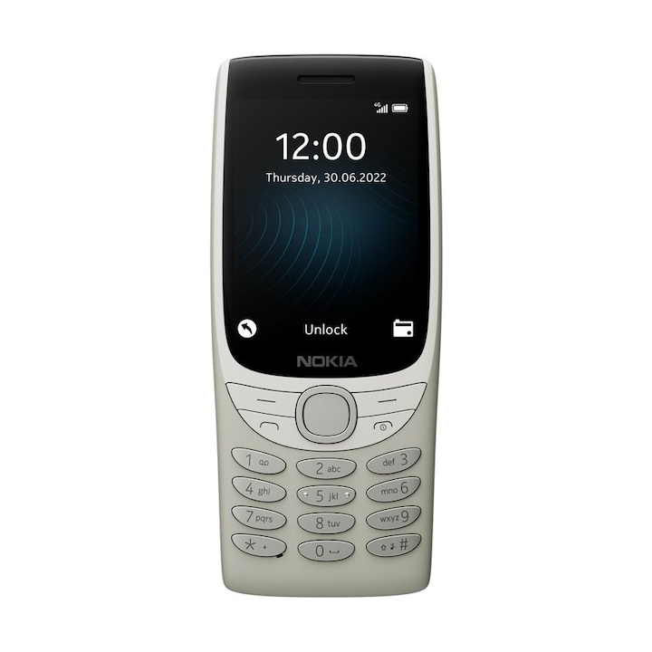 Nokia 8210 mobiltelefon, Dual Sim, 4G, homokszín