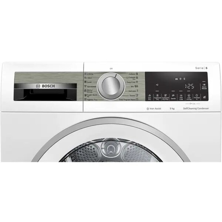 Uscator de Rufe BOSCH WQG24590BY, Condensare si Pompa de Caldura, 9 kg, 14 programe, Clasa A++, Alb