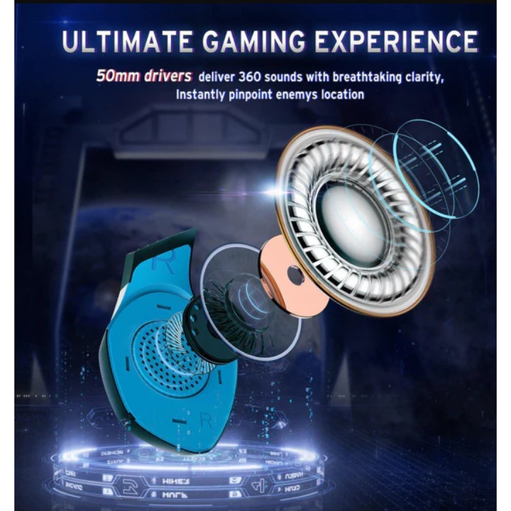 Casti gaming, Onikuma, LED, Rosu