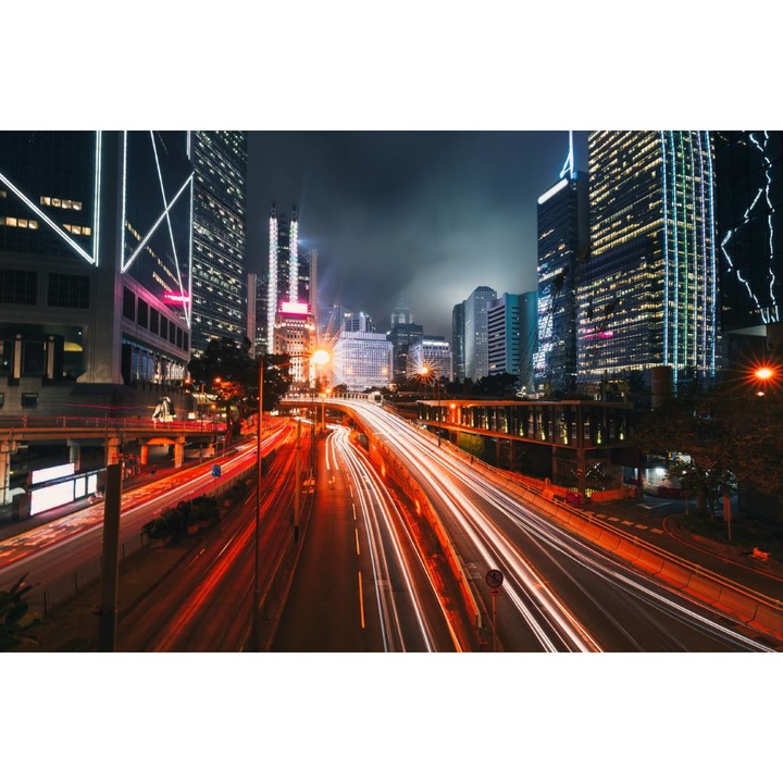 PVC öntapadós tapéta - Crowded Streets At Dusk, 100 x 150 cm