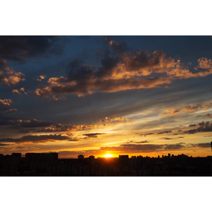 PVC öntapadós tapéta - Sunrise over the City, 100 x 150 cm