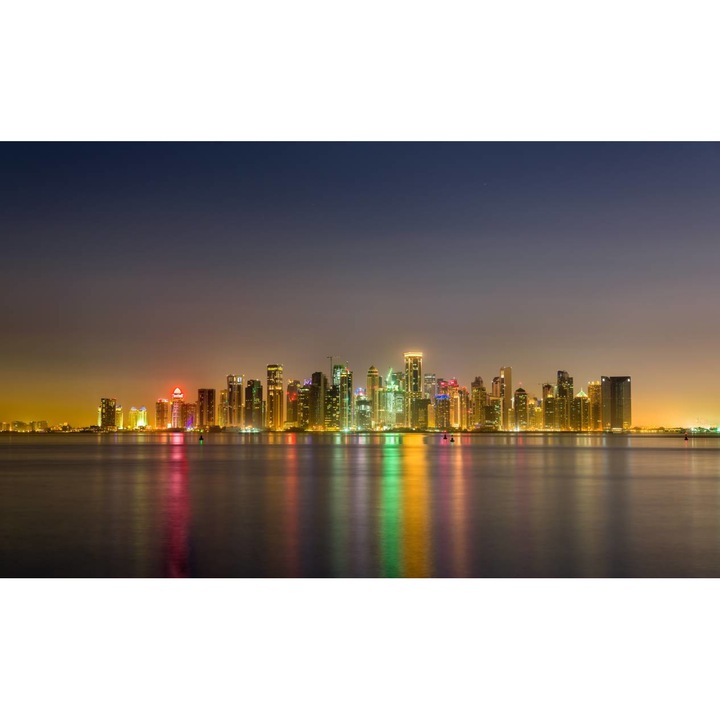 Öntapadó PVC tapéta - Felhőkarcoló Dohából, 100 x 150 cm