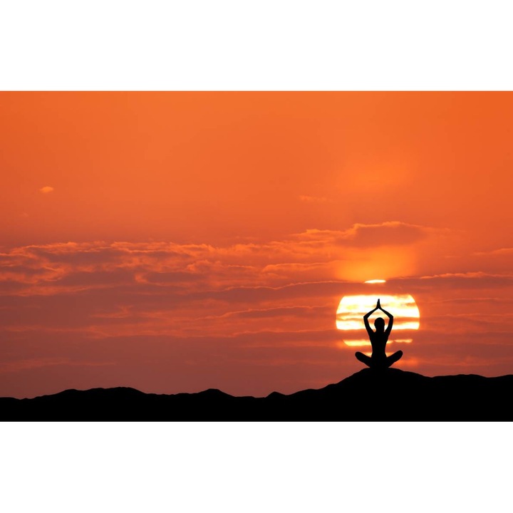 PVC öntapadó tapéta - Yoga At Sunset, 100 x 150 cm
