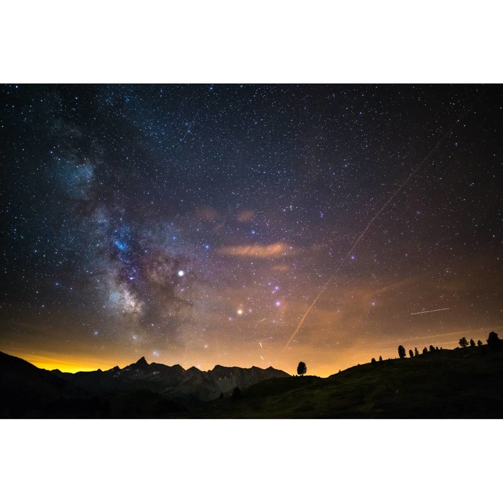 Tablou Canvas - Calea Lactee Deasupra Muntilor, 50x35 cm