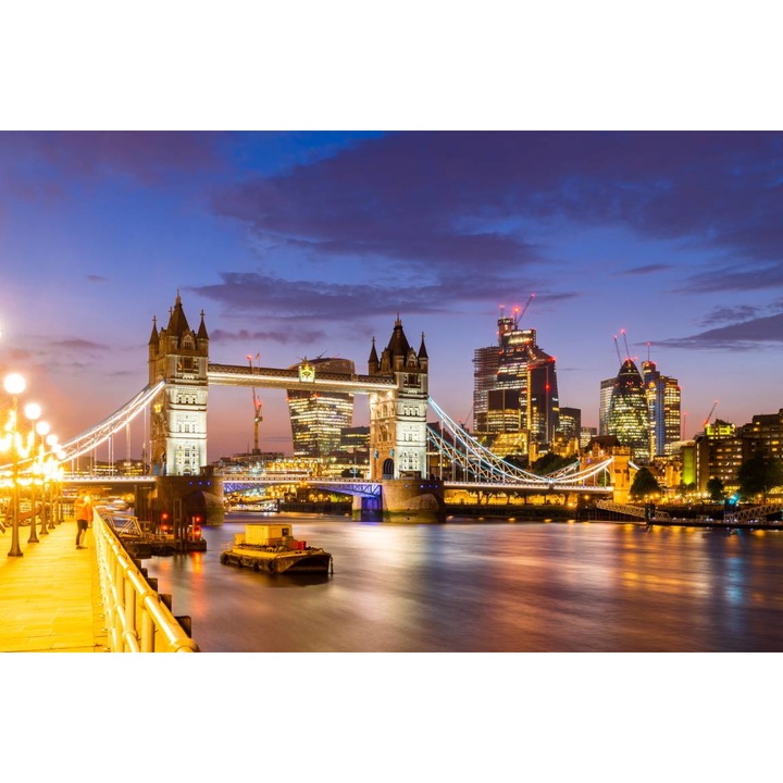 PVC öntapadó tapéta - London Bridge at Night, 100 x 150 cm