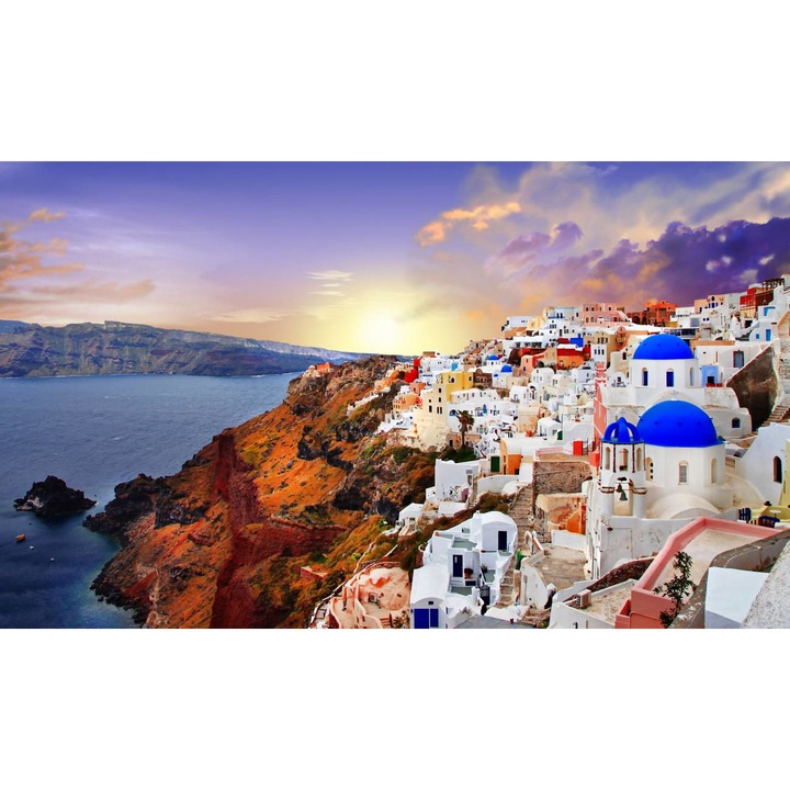 PVC öntapadós tapéta - Sunrise in Santorini, 100 x 150 cm