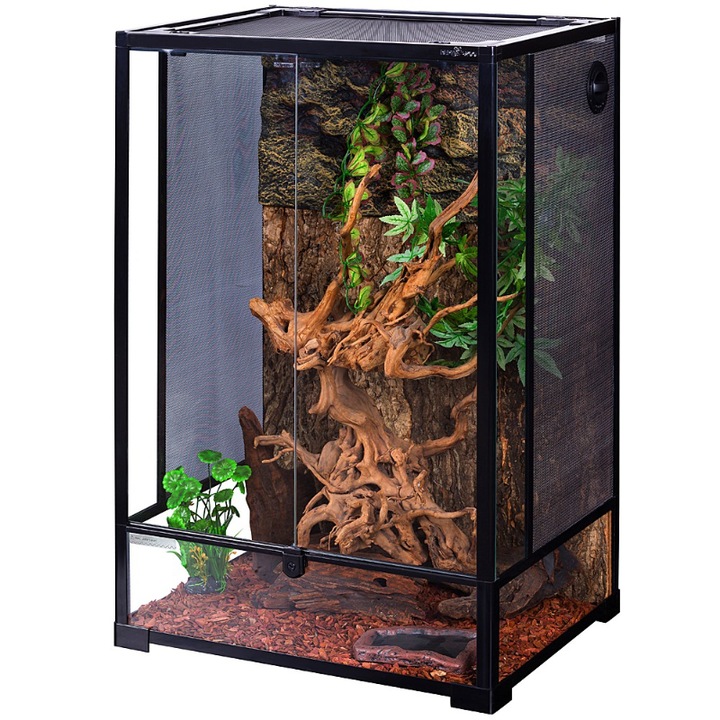 Terrárium hüllőknek RK, Repti-Zoo, 60x45x90cm, Acélháló, Fekete