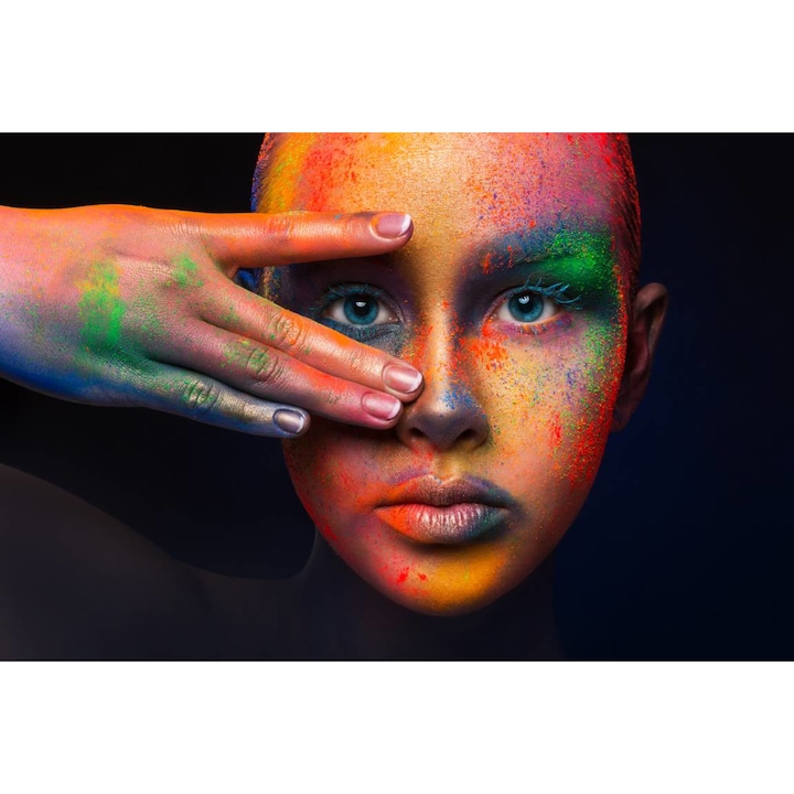 PVC öntapadó tapéta - Szexi nő színes sminkkel, 100 x 150 cm