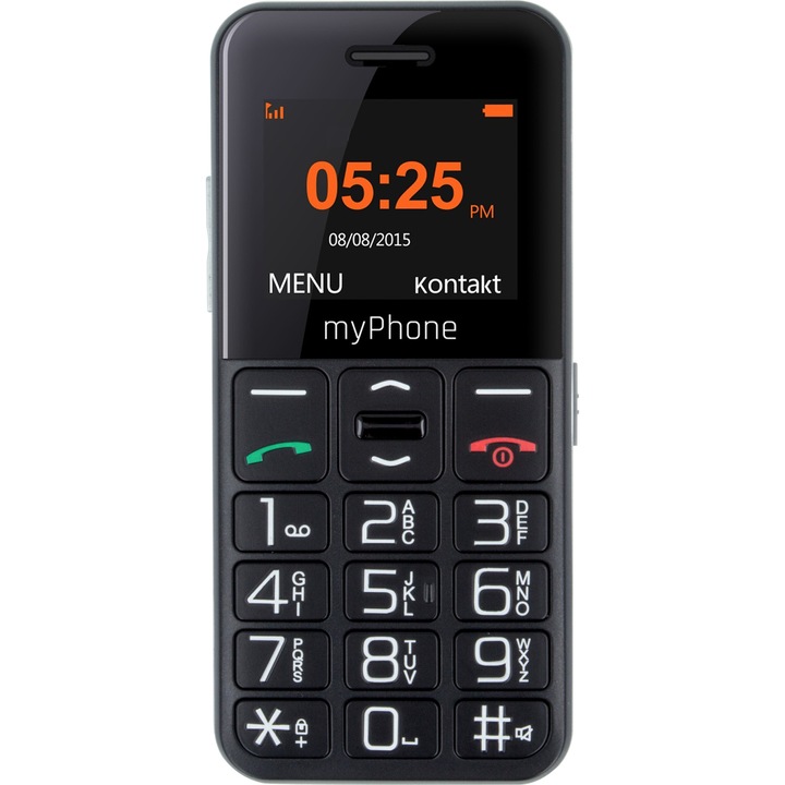 MyPhone Halo Easy mobiltelefon, Kártyafüggetlen, Fekete