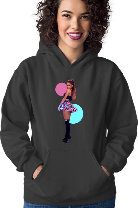 Hanorac Femei Ariana Grande Popular Singer Grammy Award KindIN, Negru