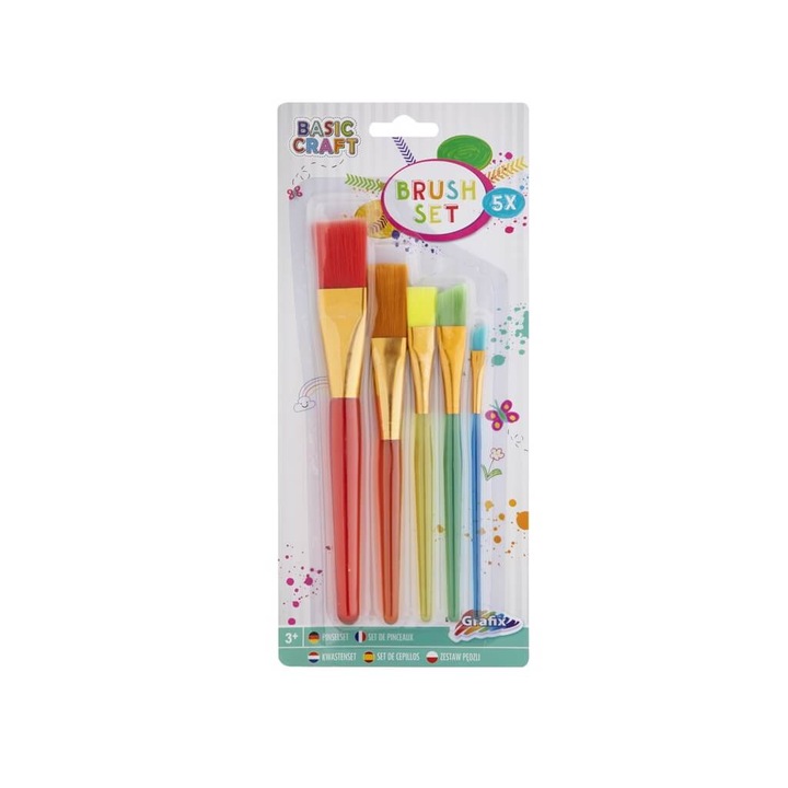 Set 5 pensule pentru pictura Basic Craft