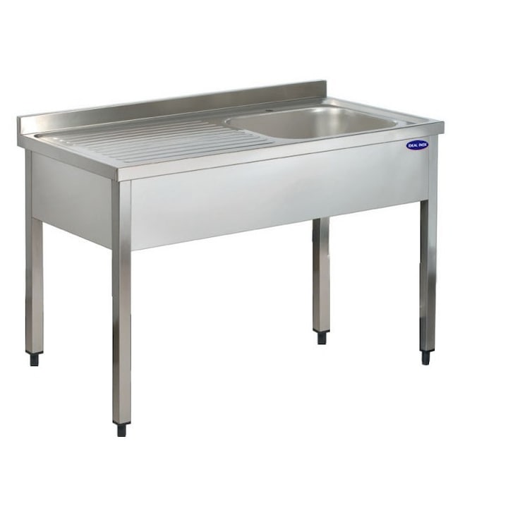 Spalator inox, IDEAL INOX, 1 cuva pe dreapta si picurator, 1200x600x850