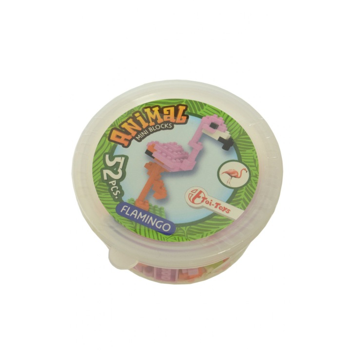 Animal mini blocks állatos építő játékok – flamingó, 52 db