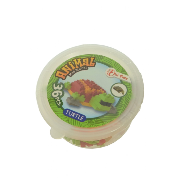 Animal mini blocks állatos építő játékok – teknős, 36 db