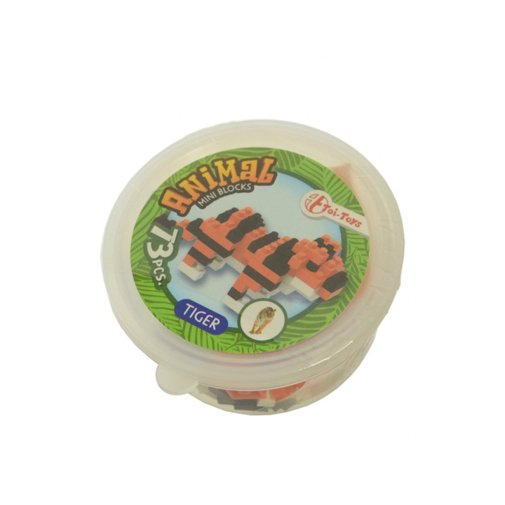Animal mini blocks állatos építő játékok – tigris, 73 db