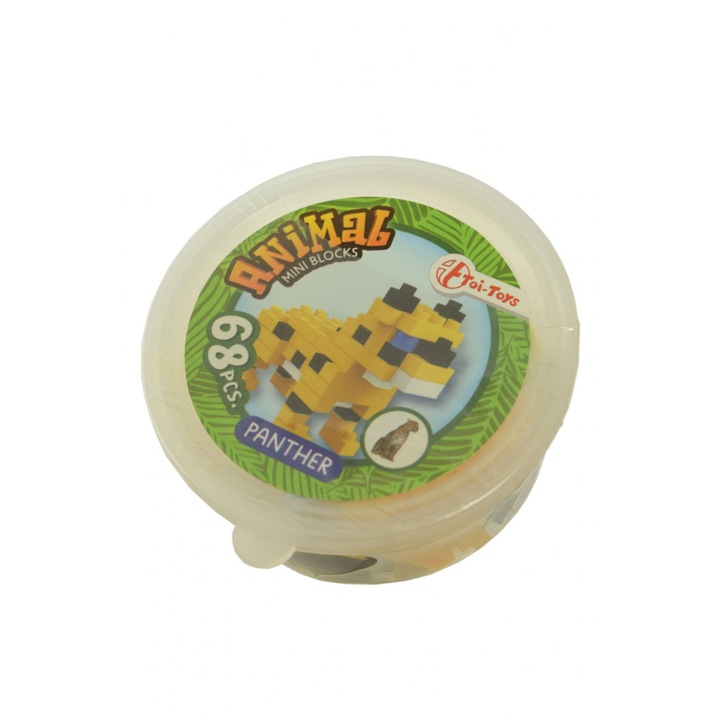 Animal mini blocks állatos építő játékok – párduc, 68 db