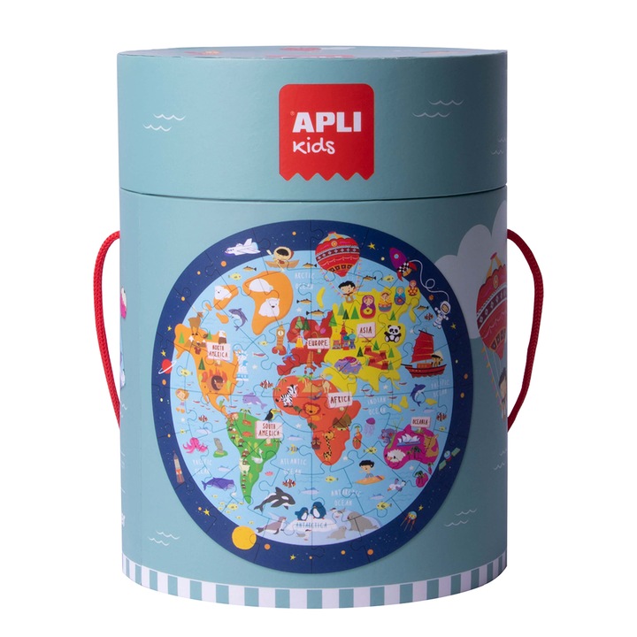 Körrejtvény, Apli, Világtérkép téma, 48 db, 50 cm