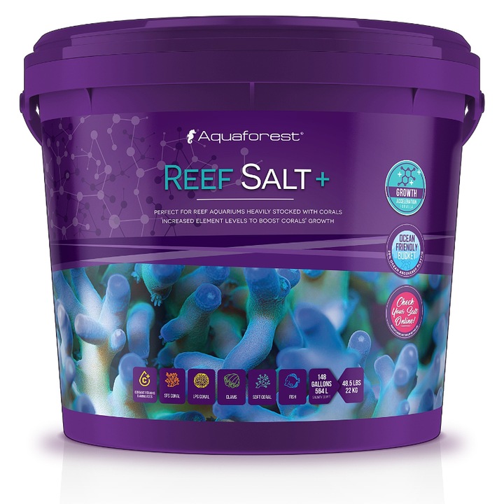 Sare pentru acvariu Aquaforest Reef Salt +, 22 kg