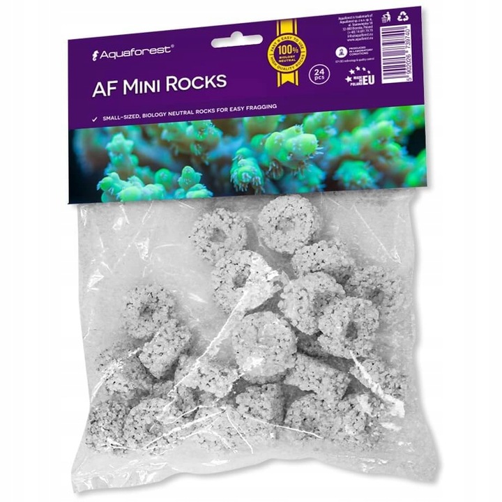 Decor acvariu pietre Aquaforest Mini Rocks, 24 buc, Alb