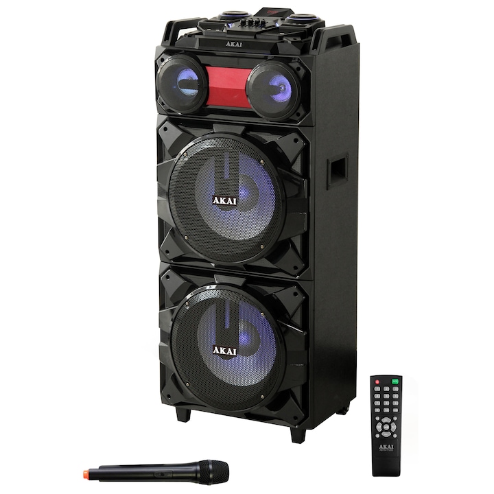 Akai ABTS-T1203 Hangrendszer, 90W, Bluetooth, Karaoke, Radio, Fekete