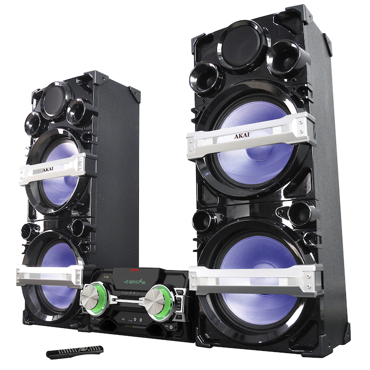 Sistem audio Akai, AHT-38A5, Bluetooth, Radio, USB/SD, Negru