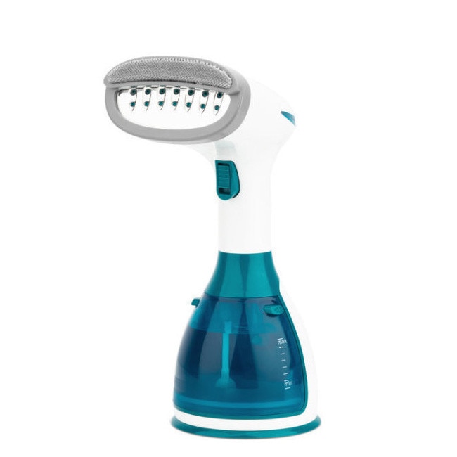 Aparat de calcat vertical cu aburi Weasy, HVP10, debit abur 32g/min, autonomie nelimitata, capacitate 280ml, incalzire rapida 30sec, oprire automata, accesorii incluse, portabil, ergonomic, albastru/alb
