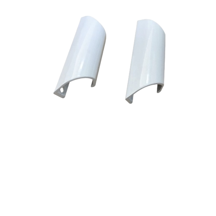 Set 2 bucati, maner exterior aluminiu, tip scoica, alb