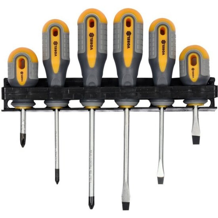 Комплект от 6 отвертки с профил Vorel PH и плоски