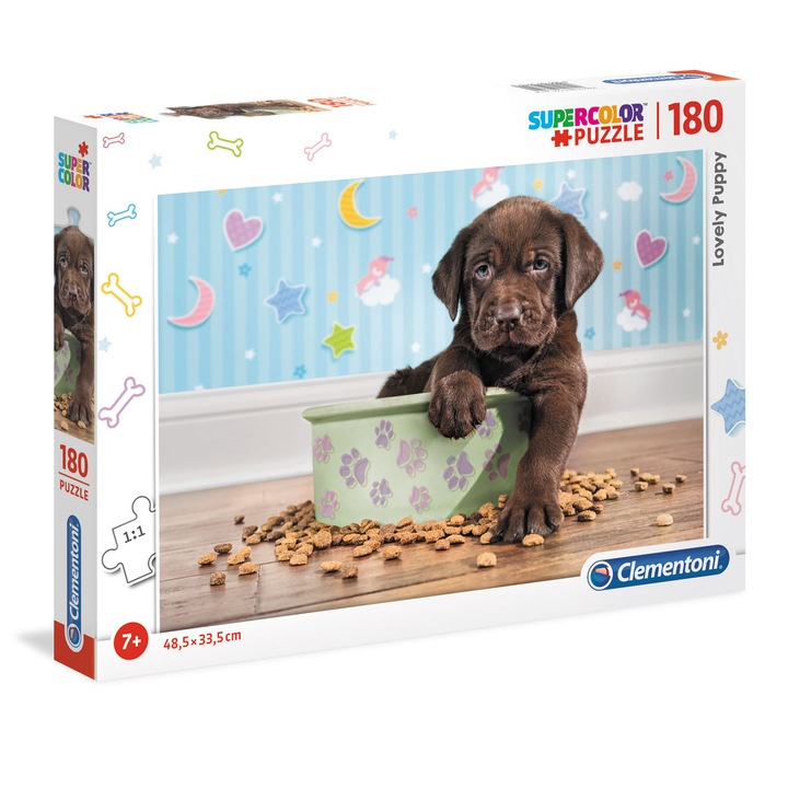 Пъзел Clementoni SuperColor - Lovely puppy, 180 части