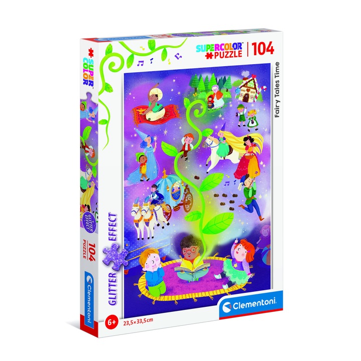 Clementoni SuperColor Glitter Puzzle - Storytime, 104 db