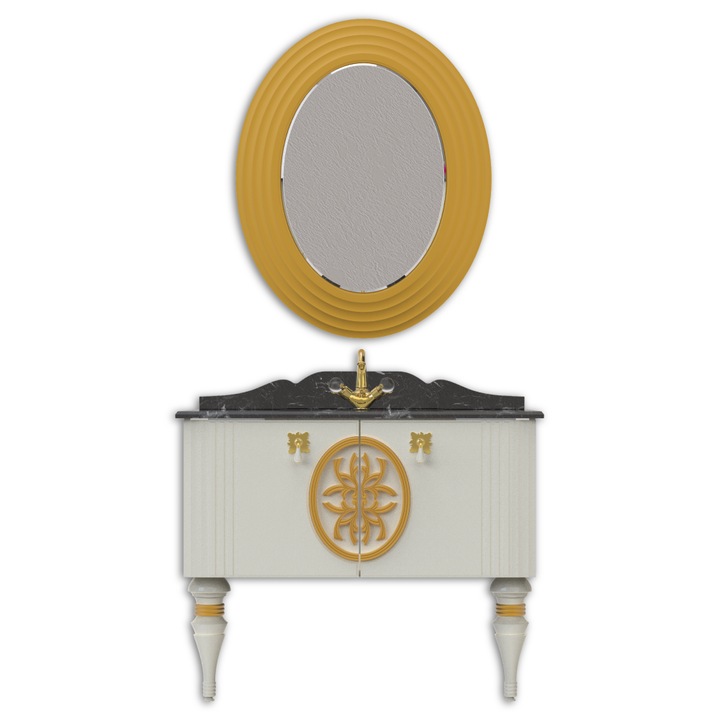 Set mobilier baie Pierre Cardin tate 102 cm 3 piese alb