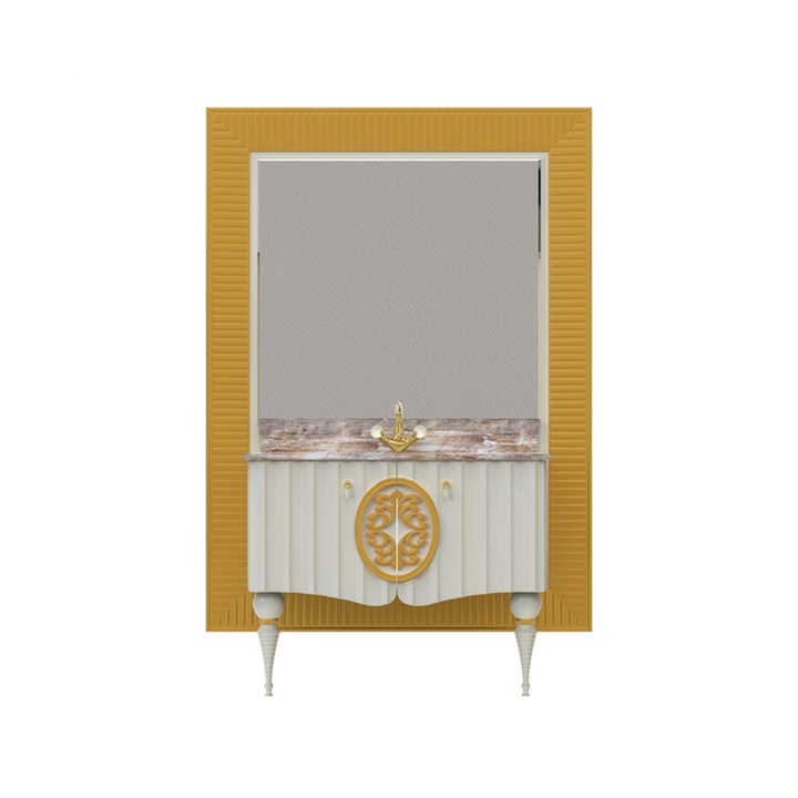 Set mobilier baie Pierre Cardin louvre 145 cm 3 piese alb