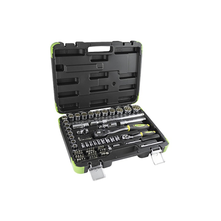 Trusa de tubulare JBM 91682, 12 fete, cu 74 piese, cutie din plastic