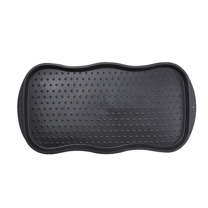 Covors intrare cu tava incaltari 74.5x37.5 cm, polipropilena, negru 37.5 cm 74.5 cm