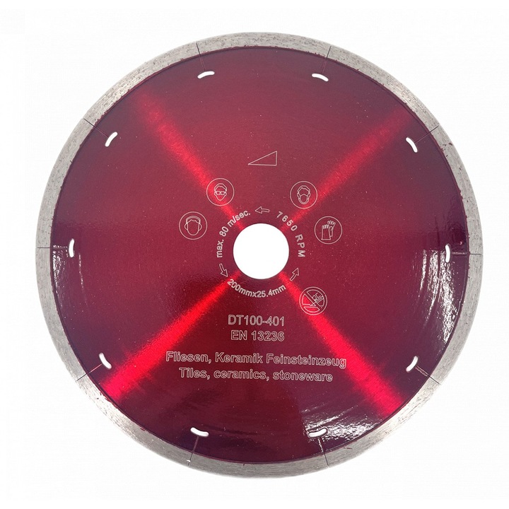 Disc DiamantatExpert pentru ceramica dura si portelan, Rapid 200mm, 25,4mm Super Premium