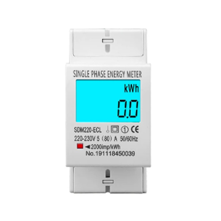 Contor de energie electrica, display digital cu lumina, monofazat AC 220V, 230V, 50Hz, 60Hz