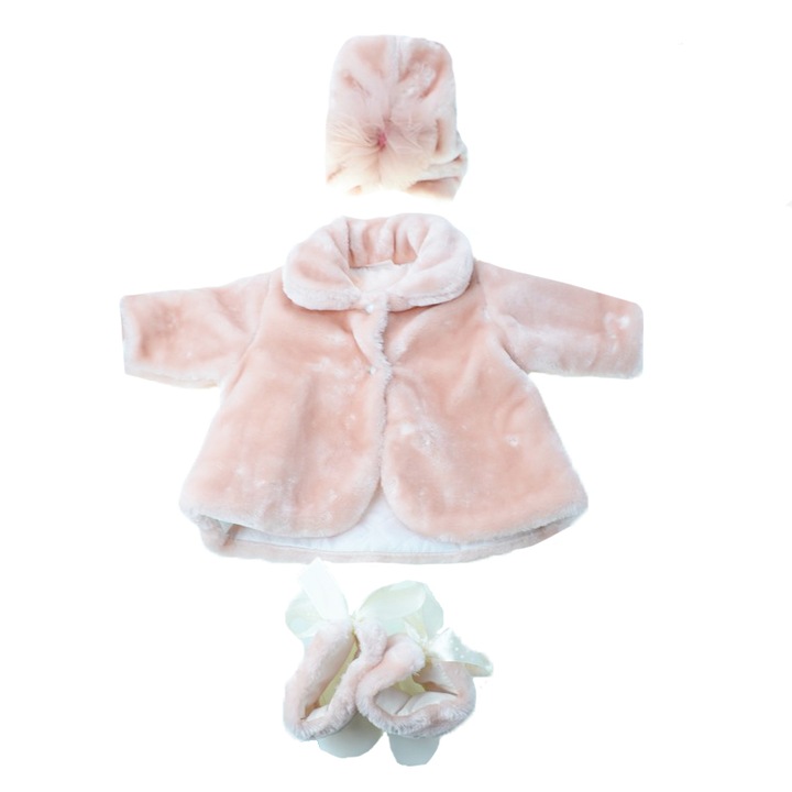 3 részes kabát, csizma és turbán lányoknak Little Vip PMV-1, rózsaszín