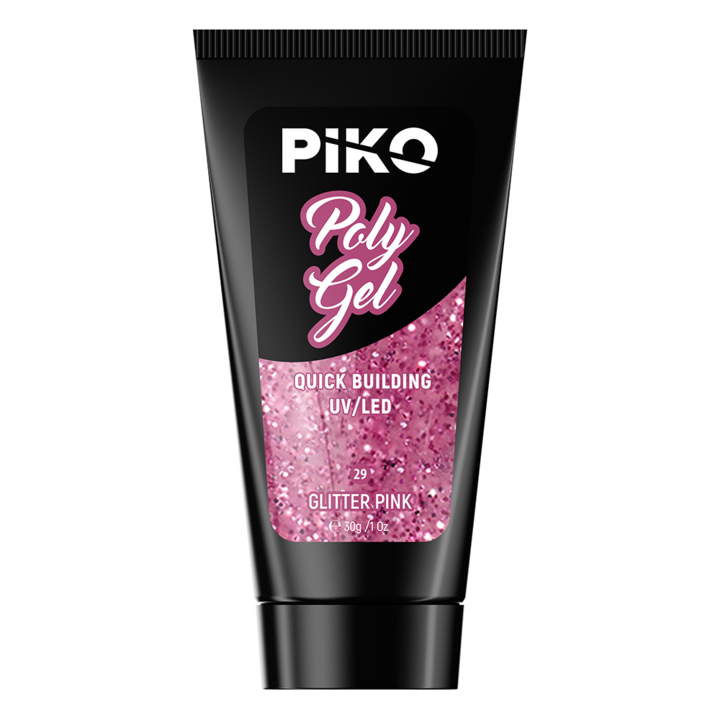 Piko Polygel Color Gél, 30 g, 29 Glitter Pink