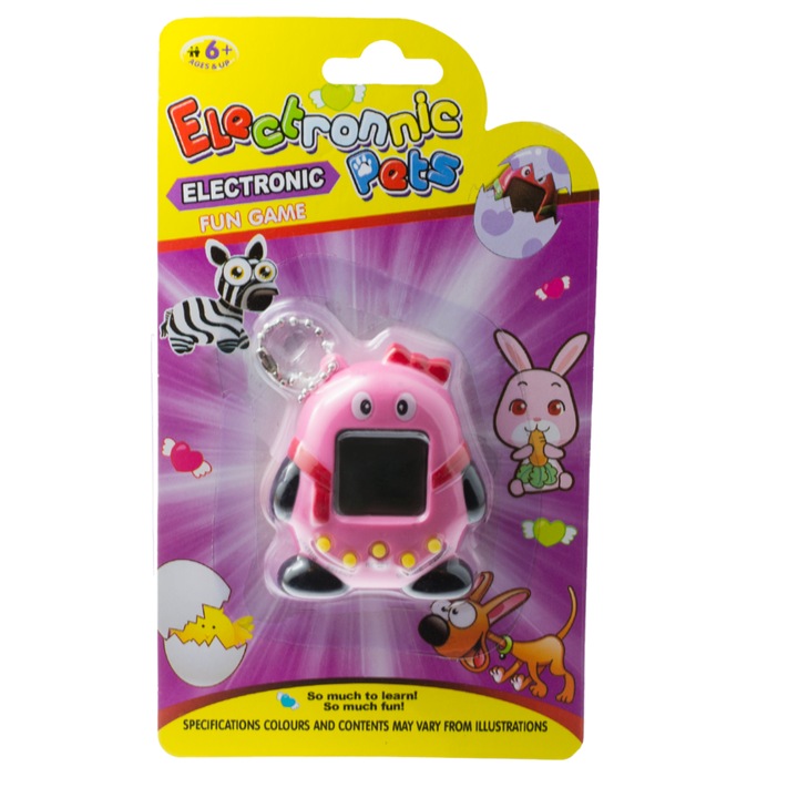 Детска играчка "Тамагочи" домашен любимец, 6+ години, 5х5 см, Розов