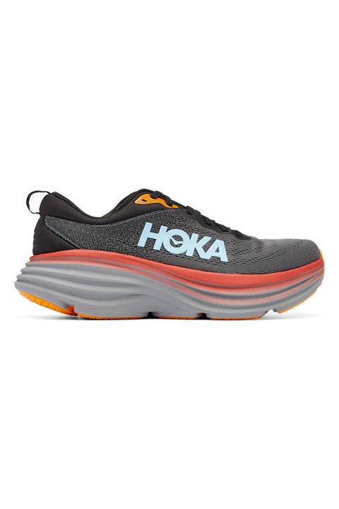 Hoka, Pantofi cu logo pentru alergare Bondi 8, Gri inchis