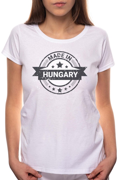 Made in Hungary, Kerek nyakú női póló, 100% Pamut, 508, Fehér