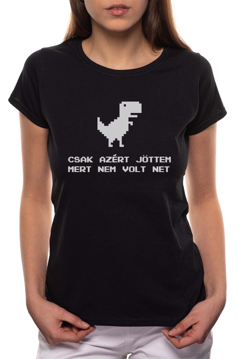 No Internet, Kerek nyakú női póló, 100% Pamut, 518, Fekete