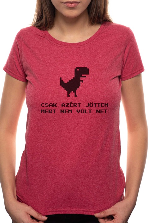 No Internet, Kerek nyakú női póló, 100% Pamut, 518, Bordó