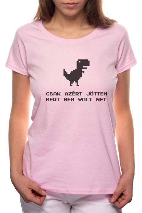 No Internet, Kerek nyakú női póló, 100% Pamut, 518, Rózsaszín