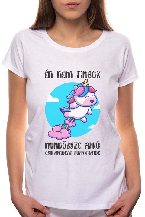 Én nem fingok, Kerek nyakú női póló, 100% Pamut, 535, Fehér